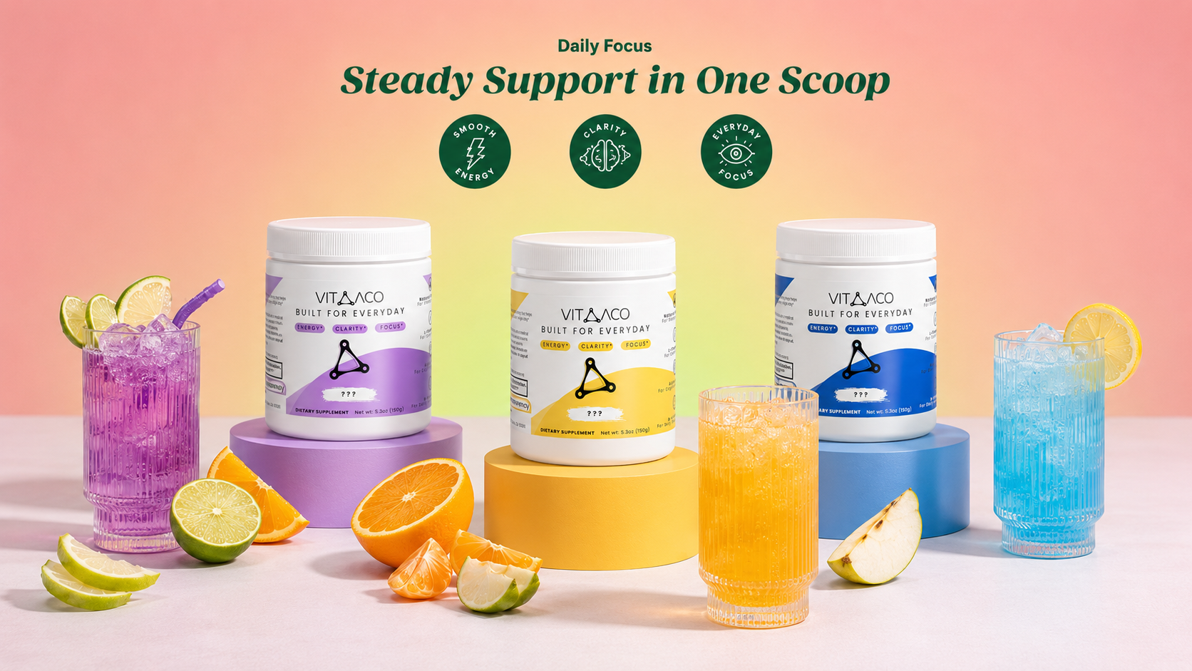 Vitaaco Daily Focus, steady support in one scoop