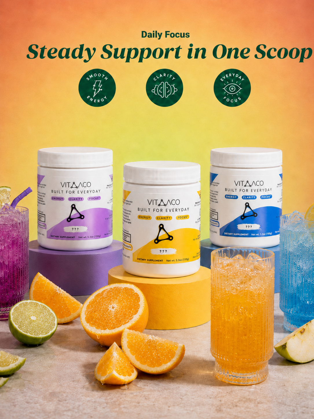Vitaaco Daily Focus, steady support in one scoop