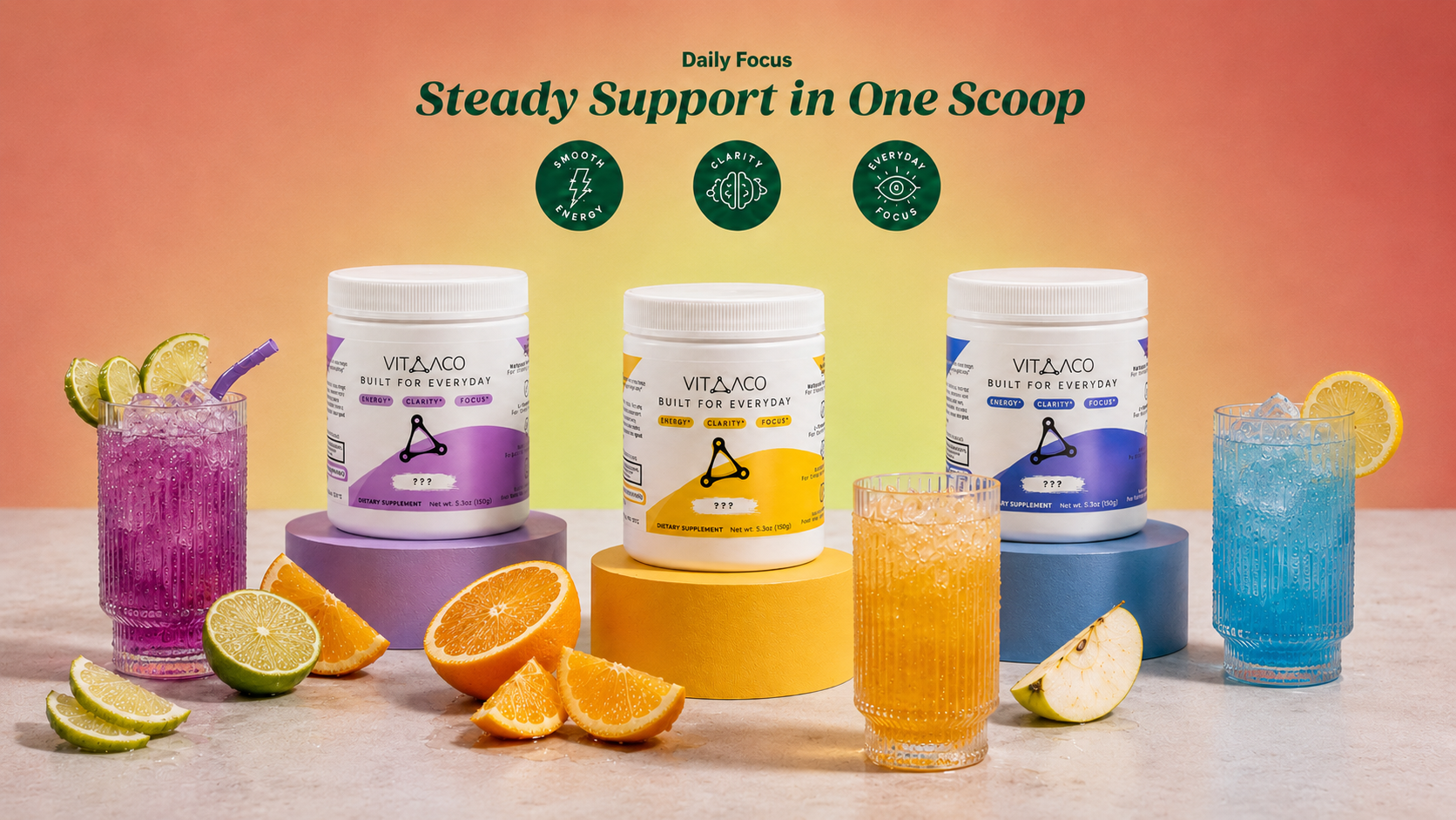 Vitaaco Daily Focus, steady support in one scoop
